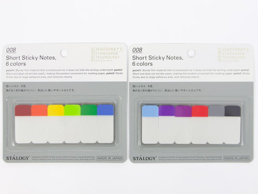 Stalogy 008 Short Sticky Flags, 6 Colors