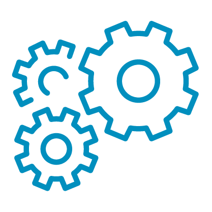 Icon image of three gears.