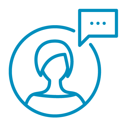 Icon image of member services chat feature.
