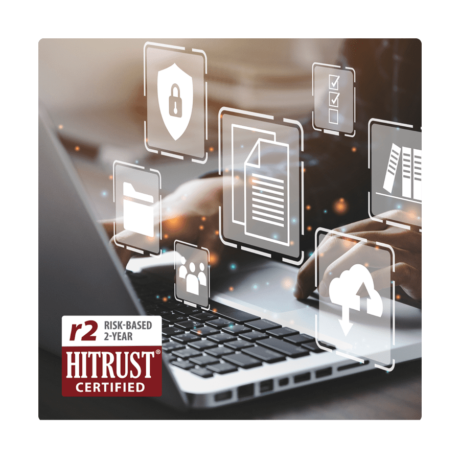 laptop with security icons around